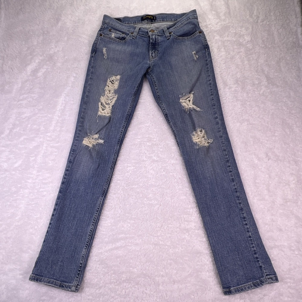 Y2K Levi's 524 Superlow Womens 9M LowRise Distressed Stretch Skinny Jean (30x31)